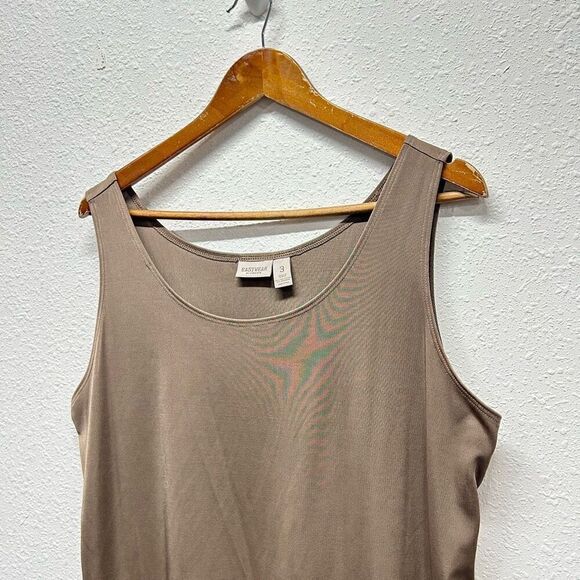 Easywear Chico’s Olive Sleeveless Slinky Knit Scoop Tank Size 3 (XL) - Picture 2 of 11